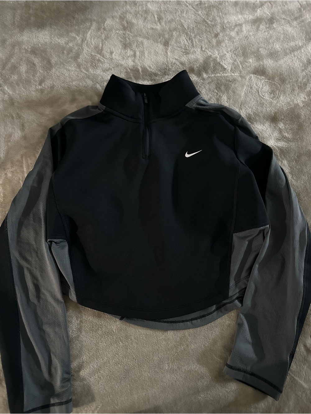 Nike Black & Gray Quarter-Zip Training sweater top